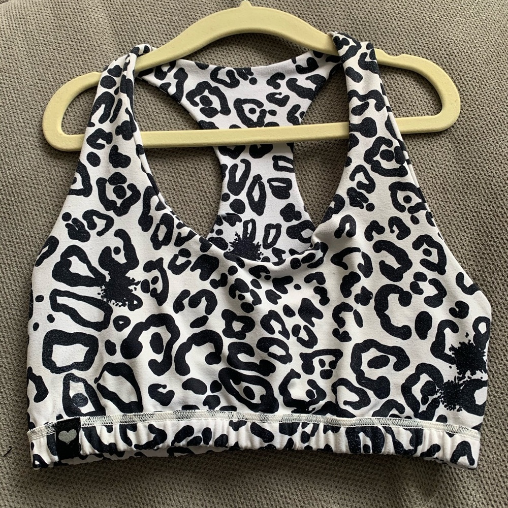 White & black cheetah top